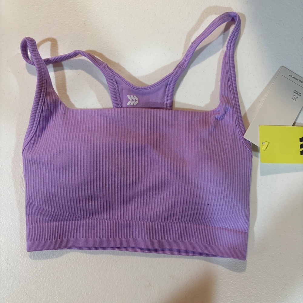 All In Motion Girls Violet Seamless Tiered Rib Bra‎ Size S Purple Activewear